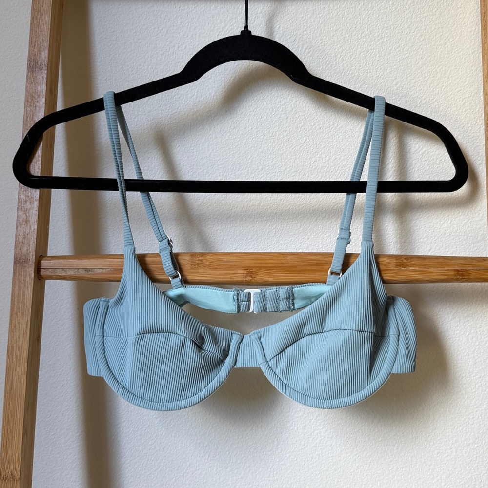 Effortless Swim - Seafoam Ribbed Swim TOP ONLY
